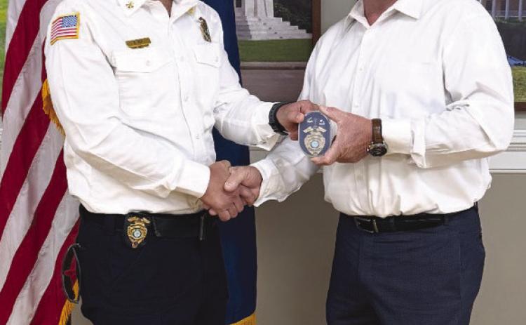 From left: Fire Chief Ryan Roy and Parish President Louis Pomes.