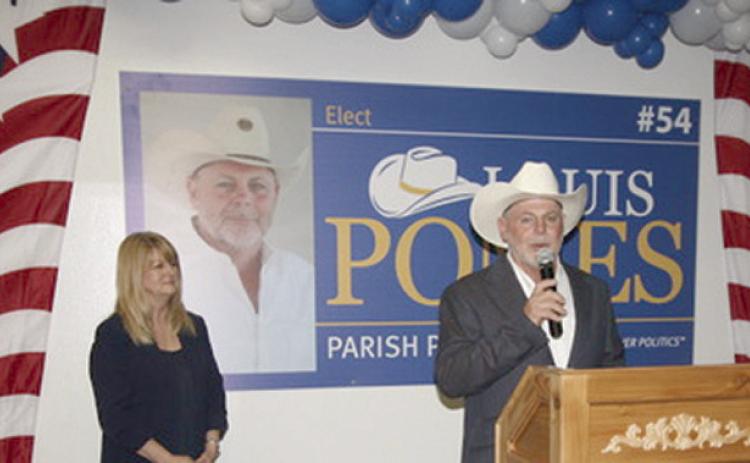 Parish President-Elect Louis Pomes humbly thanked all who helped him to victory. He stressed his positive approach in the campaign and promised to serve all the people of St. Bernard going forward. Photo by Jimmy Delery