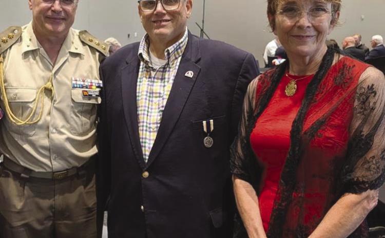 Louisiana State Rep. Mike Bayham pictured with Honorary Consul General for Spain, Maria Page and Colonel Fernando Puebla of the Spanish Army.