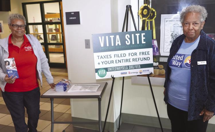 VITA Site Coordinator Gail Jenkins and Gwen Ricks are providing free tax filing services on behalf of the United Way's VITA program on the Nunez campus. Visitors are welcome to take advantage of this service and do not have to be enrolled in or otherwise aliated with Nunez.