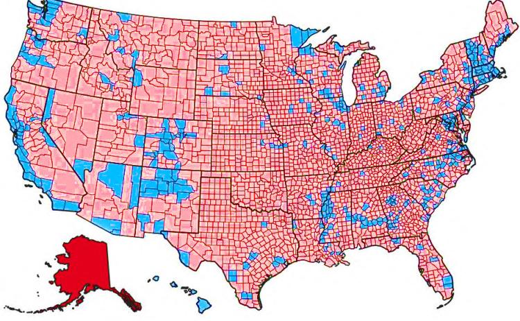 2024 Presidential Election Map by County by Fox News.