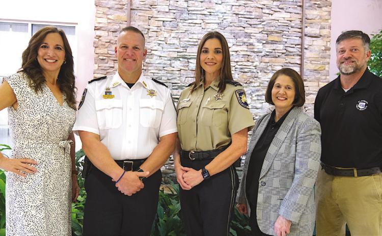 From left: SBPSB Supervisor of Child Welfare and Attendance Andrea Licciardi, Col. Daniel Bostic Jr., Lt. Michelle Canepa, Superintendent Mary Lumetta, SBPSB Director of Operations Jason Dewey.