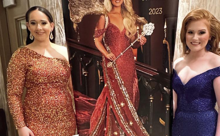 Pictured, from from left: Miss Tomato Festival Queen LXX, Taylor Chaplain, and Miss Louisiana Crawfish Festival Queen XIX, Abbey Bigner, at the 2023 Louisiana Association of Fairs and Festivals Convention.