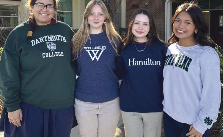 From left: Maya Dufrene, Alayna Mendel, Cheyann Clark, Celine Bioc.